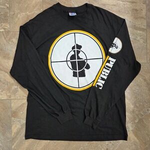 Vintage Public Enemy Long Sleeve Shirt Hanes Beefy-T Rap Tee 90s Hip Hop XL